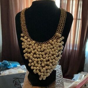 White Crystal Cascade Necklace